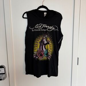 Vintage ed Hardy graphic tank top